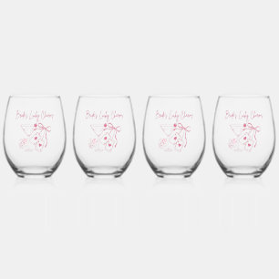 Verre À Vin Sans Pied Charmes de chance de la mariée   Enterrement de vi