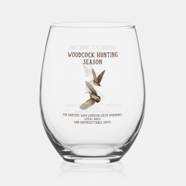 Verre À Vin Sans Pied Chasse à la Bécasse (Verso)