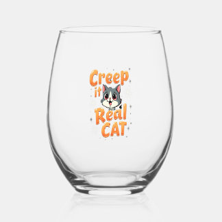 Verre À Vin Sans Pied Chat Crépit Réel 2