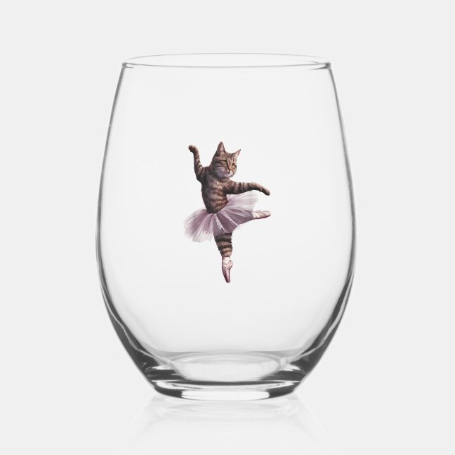 Verre À Vin Sans Pied Chat danseuse de ballet (Recto)