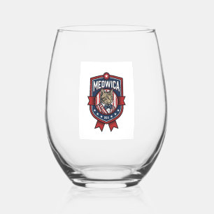 Verre À Vin Sans Pied Chat patriotique vintage Meowica USA Conception de