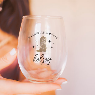 Verre À Vin Sans Pied Chaussure de cowboy personnalisée pour l'enterreme
