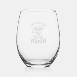 Verre À Vin Sans Pied Chemise à motif de gravure vintage de vache des Hi