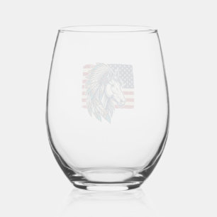 Verre À Vin Sans Pied Chemise à motif vectoriel vintage de cheval patrio