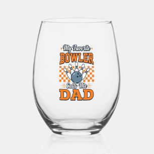 Verre À Vin Sans Pied Chemise de papa de bowling Mon favori joueur de qu