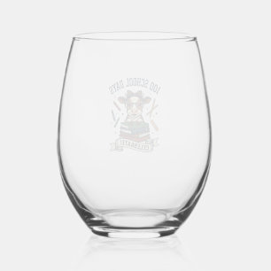 Verre À Vin Sans Pied Chemise de professeur de gravure vintage de vache
