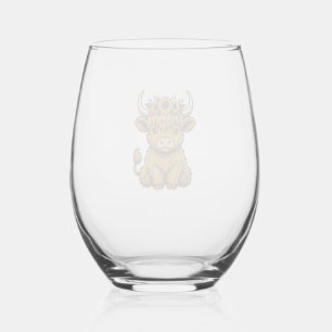 Verre À Vin Sans Pied Chemise de vache des Highlands Art de veau de tour