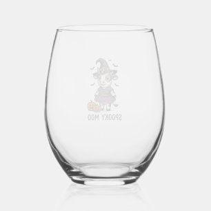 Verre À Vin Sans Pied Chemise de vache Halloween Art de gravure de veau