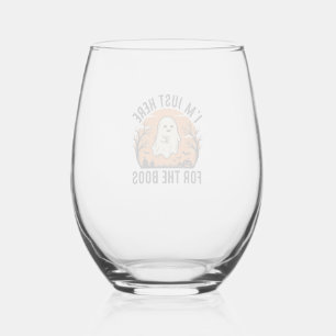 Verre À Vin Sans Pied Chemise drôle de fantôme d'Halloween juste ici pou