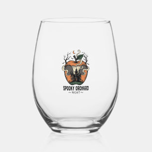 Verre À Vin Sans Pied Chemise Pomme Hantée Nuit de Verger Épouvantable V