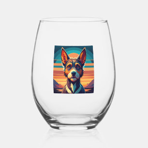 Verre À Vin Sans Pied Chemise pour chien Border Collie