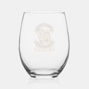 Verre À Vin Sans Pied Chemise pour chien Chow Chow Gravure vintage drôle