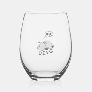 Verre À Vin Sans Pied Chemise T-Shirt Mignonne Moo Deng Baby Nope Drôle