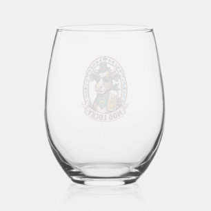 Verre À Vin Sans Pied Chemise vache irlandaise St Patrick vintage design