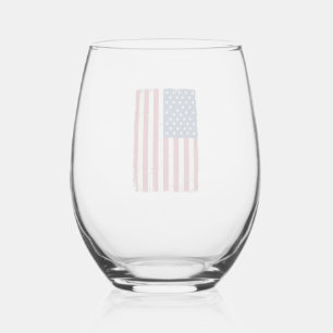 Verre À Vin Sans Pied Chemise vectorielle du drapeau américain en détres
