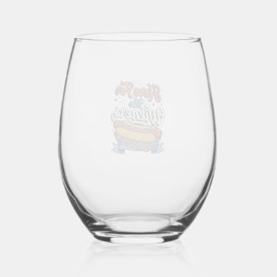 Verre À Vin Sans Pied Chemise vintage hot dog Here For The Wieners_1