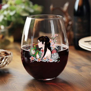 Verre À Vin Sans Pied Cherry Blossoms Fairy Dragon Amitié