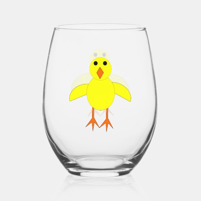 Verre À Vin Sans Pied Chick Pâques mignon (Recto)