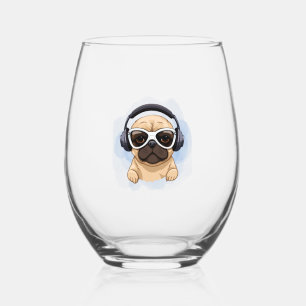 Verre À Vin Sans Pied Chien avec casque 2