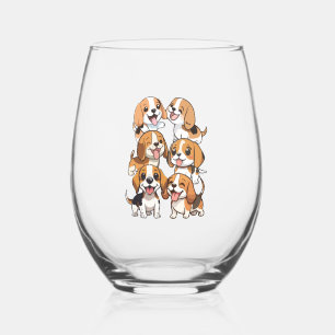 Verre À Vin Sans Pied chien beagle joyeux