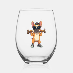 Verre À Vin Sans Pied Chien Bouledogue Français Cool Vintage Transportan