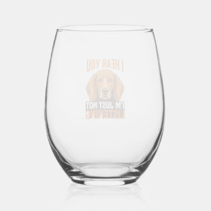 Verre À Vin Sans Pied Chien drôle je vous entends pas écouter Vintage Sh