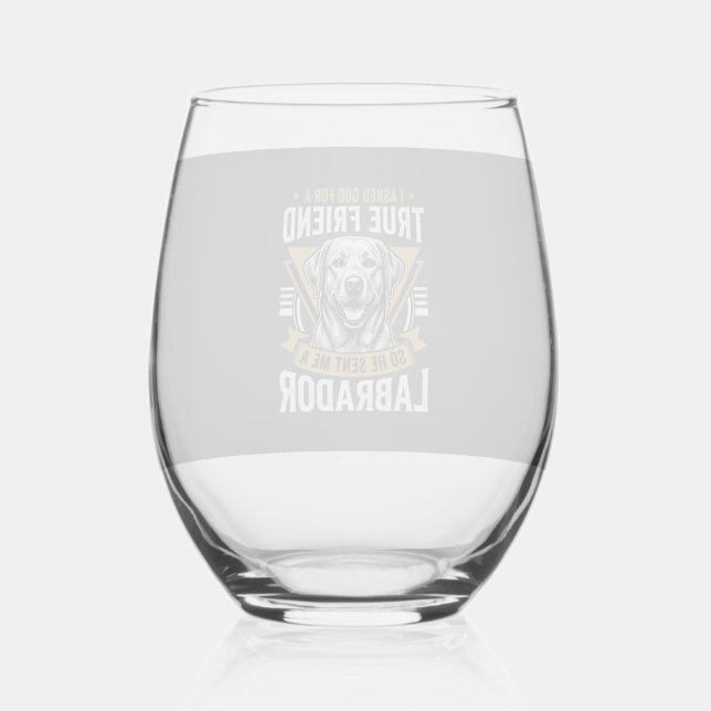 Verre À Vin Sans Pied Chien Labrador véritable ami (Recto)