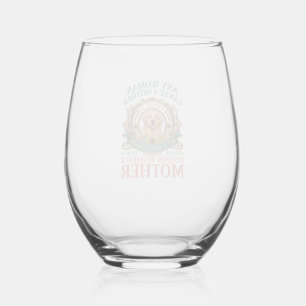 Verre À Vin Sans Pied Chien mère Golden Retriever Tournesols Abeilles_1
