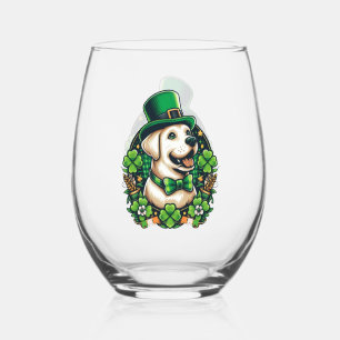 Verre À Vin Sans Pied Chien mignon de la Saint Patrick