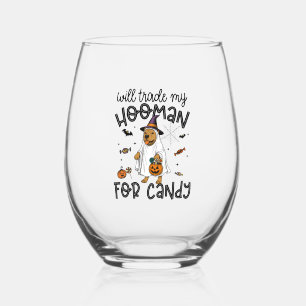 Verre À Vin Sans Pied Chien Pitpull Halloween Fantôme Épouvantable
