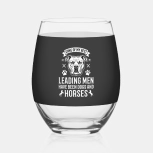Verre À Vin Sans Pied Chiens et chevaux menant les hommes