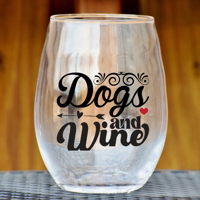 Verre À Vin Sans Pied Chiens et vin Verre impeccable (Créateur téléchargé)