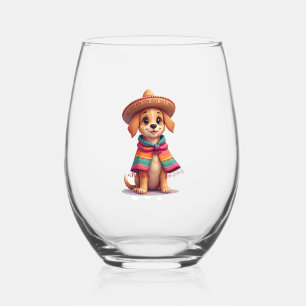 Verre À Vin Sans Pied Chihuahua  Mexique  Cinco de Mayo  Chien Drôle  (1