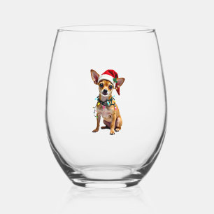 Verre À Vin Sans Pied Chihuahua Noël Santa Sweatshirt Horrible Chien Amo