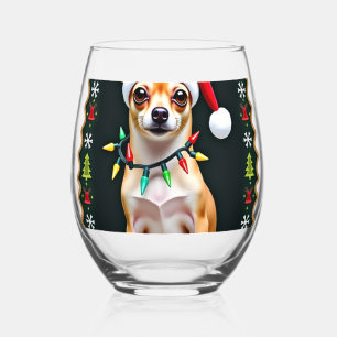 Verre À Vin Sans Pied Chihuahua Noël Santa Sweatshirt Horrible Chien Amo