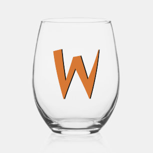 Verre À Vin Sans Pied Chocolat Funny Monogramme moderne Lettre initiale