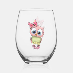 Verre à vin sans pied Chouette