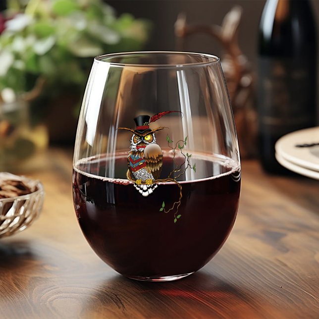 Verre À Vin Sans Pied Chouette victorienne (Créateur téléchargé)