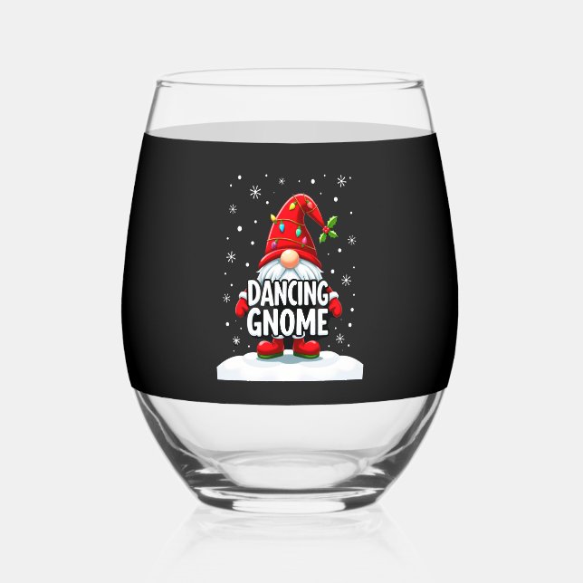 Verre À Vin Sans Pied Christmas Gnome Dancing Gnome Family Christmas (5) (Recto)