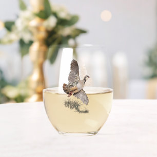 Verre À Vin Sans Pied Chukar Partridge Art