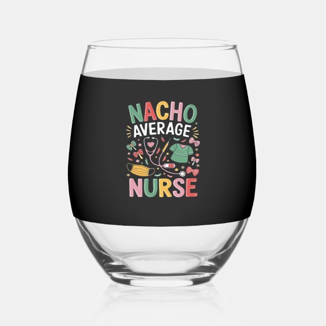 Verre À Vin Sans Pied Cinco De Mayo Coquette Bow Nacho Moyenne Infirmièr (Recto)