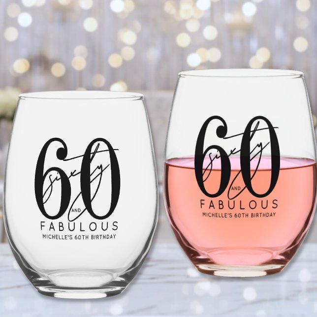 Verre À Vin Sans Pied Cinquante 60 ans (Fifty 60th Birthday Stemless Wine Glass)