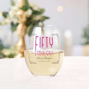 Verre À Vin Sans Pied Cinquante ans et Fabuleux Rose Chaud Art Déco 50e