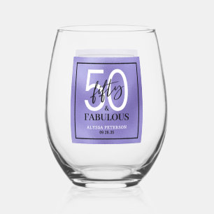 Verre À Vin Sans Pied Cinquante ans et Fabuleux Texte 50e Anniversaire