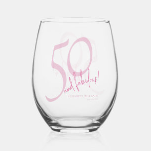 Verre À Vin Sans Pied Cinquante ans moderne et fabuleux Anniversaire 50