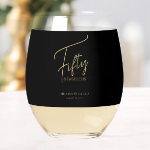 Verre À Vin Sans Pied Cinquante ans moderne et fabuleux texte pour 50e a