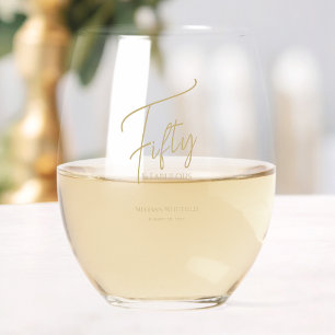 Verre À Vin Sans Pied Cinquante ans moderne et fabuleux texte pour 50e a