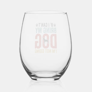 Verre À Vin Sans Pied Citation de Chien Vecteur Vintage Si Je Ne Peux Pa