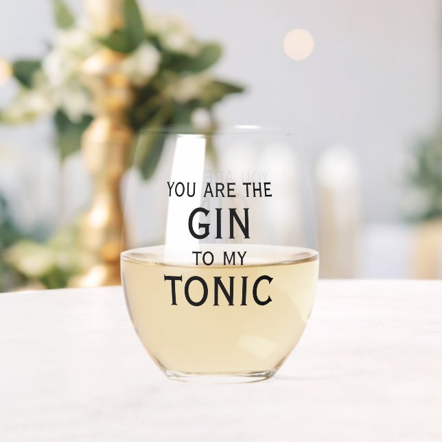 Verre À Vin Sans Pied Citation drôle de gin tonic (Insitu (Mariage))