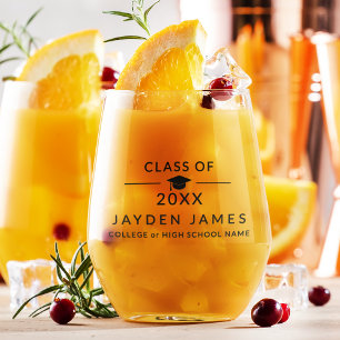 Verre À Vin Sans Pied Classe élégante de 2025 Graduation Party